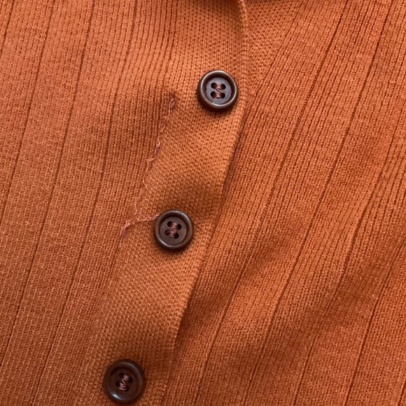 Orange Button-Up Ribbed Dress - Picture 7 of 7